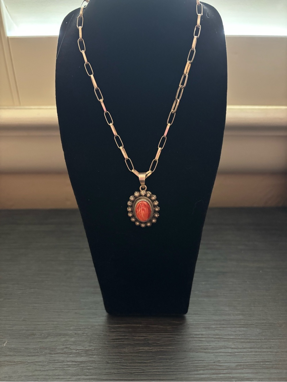 Navajo Orange Spiny Pendant